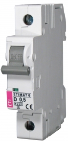 Автоматичний вимикач ETI Etimat 6, 1р, 2А, C