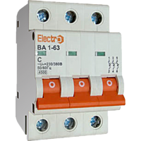 Автоматичний вимикач Electro ВА1-63, 3р, 25А, C