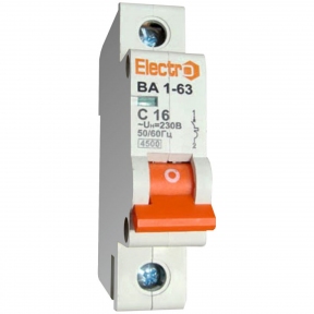Автоматичний вимикач Electro ВА1-63, 1р, 10А, C